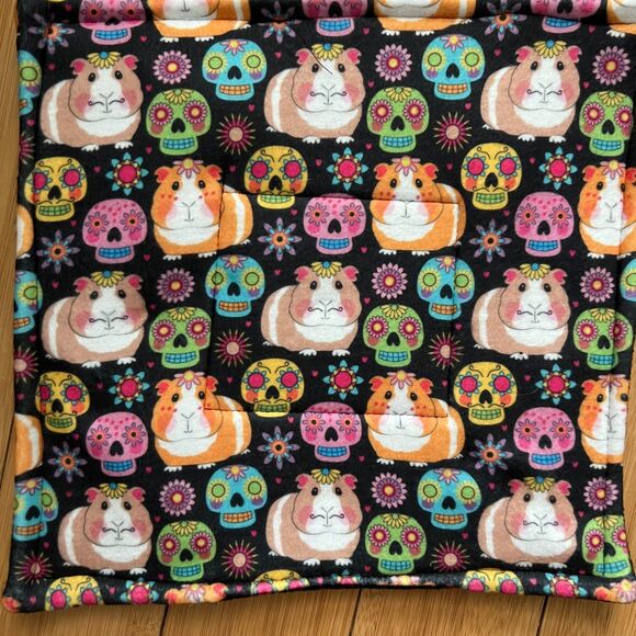 Guinea Pig P Piddle Pads Washable Fleece 12” Pair Lot 2 New Day Of Dead - Picture 1 of 3